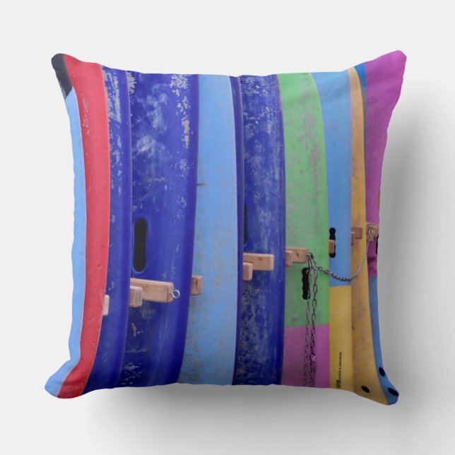Vintage Surfboards Throw Pillow (Front)