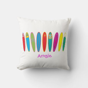 Vintage Surfboards Throw Pillow