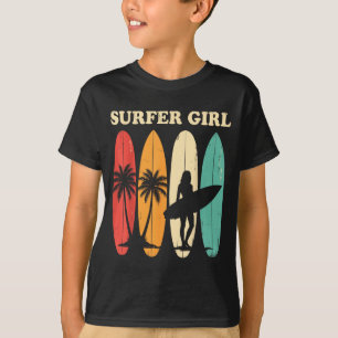 Vintage Surfer Girl Surfing Surfboarding Surf T-Shirt