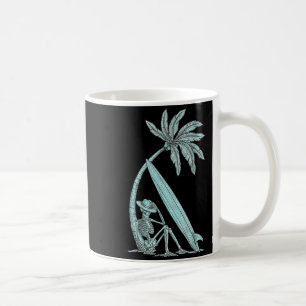 Vintage Surfers Skeleton s Palm Tree s Trocal Coffee Mug