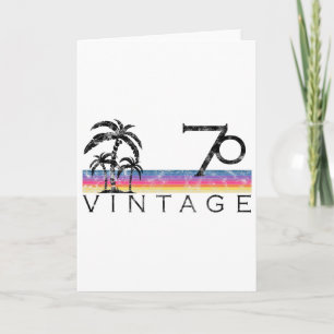 Vintage Surfing 1970 Pacific Ocean Sunset Birthday Card