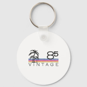 Vintage Surfing 1985 Pacific Ocean Sunset 40th Bir Keychain