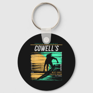 Vintage Surfing Cowell's California Surfers Paradi Keychain