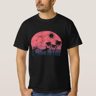 vintage surfing design surfer silhouette T-Shirt