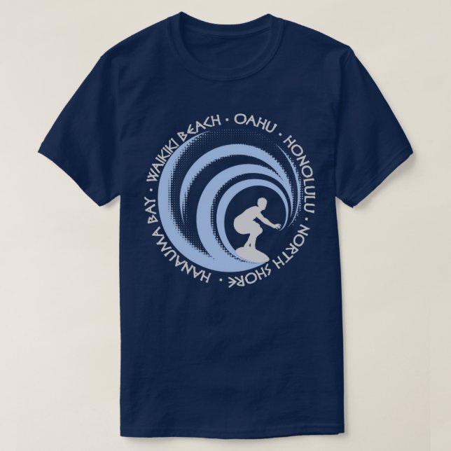 Vintage Surfing Lovers Fan Beach Oahu T-Shirt (Design Front)