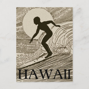 Vintage Surfing Postcard