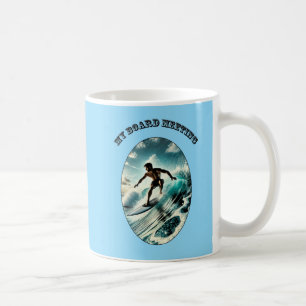 Vintage Surfing Surfer Riding a Large Wave URM Coffee Mug