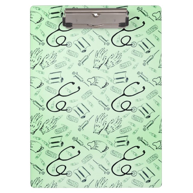 Vintage surgeon green medical doctor clipboard (Front)