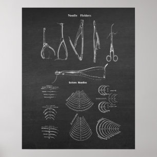 Vintage Surgical Instrument Needle Holders Poster