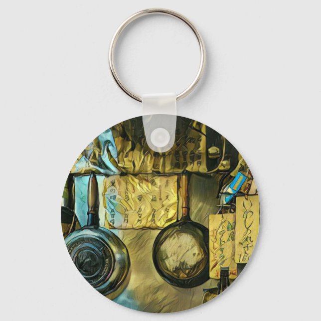 Vintage Sushi Artwork Keychain (Front)