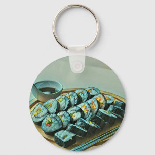 Vintage Sushi Artwork Keychain