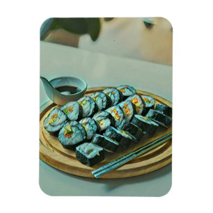 Vintage Sushi Artwork Magnet