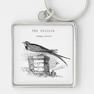Vintage swallow bird keychain