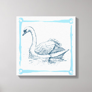 Vintage Swan Canvas Print
