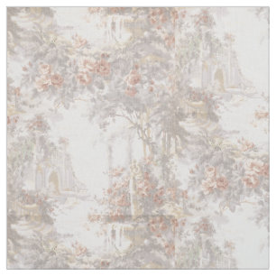 Vintage Swans Among Ruins Pattern Fabric