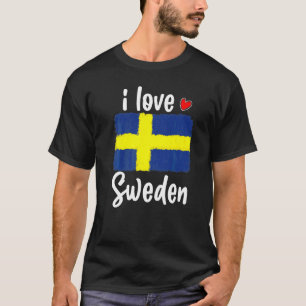 Vintage Sweden Flag Pride For Men Women Kids Suppo T-Shirt