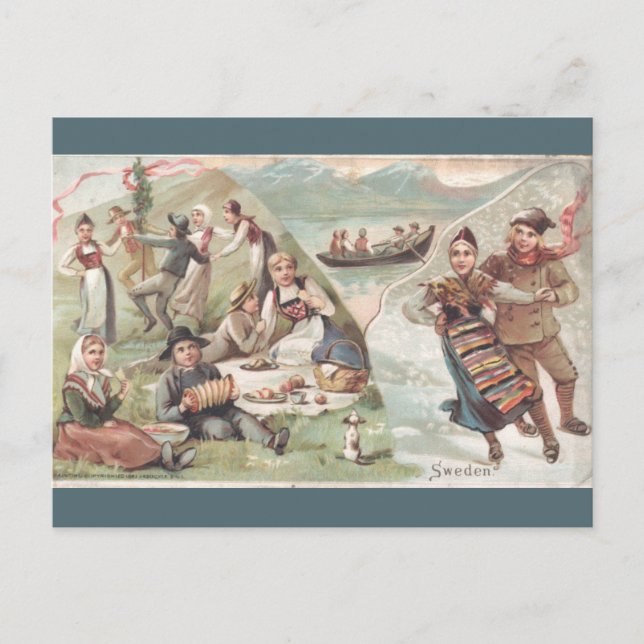 Vintage Sweden Postcard (Front)