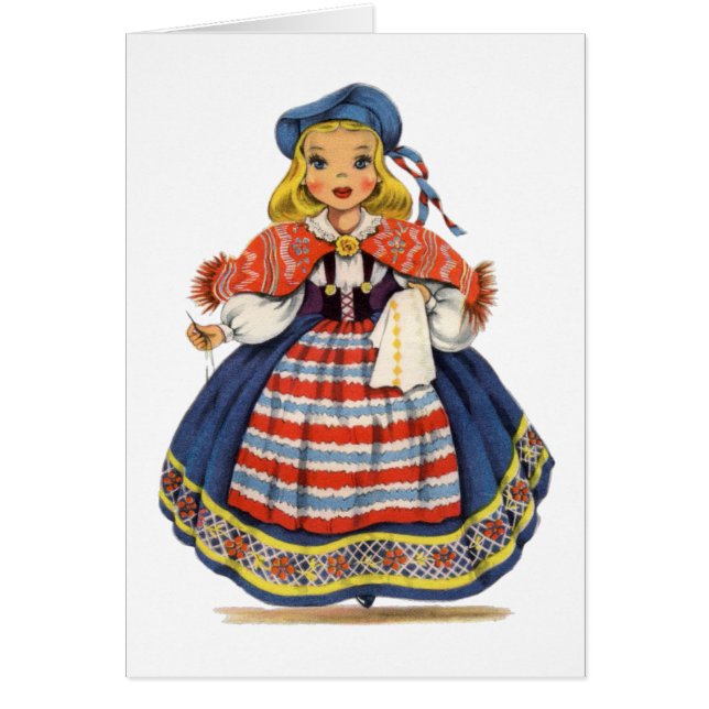 Vintage Swedish girl traditional dress (Front)