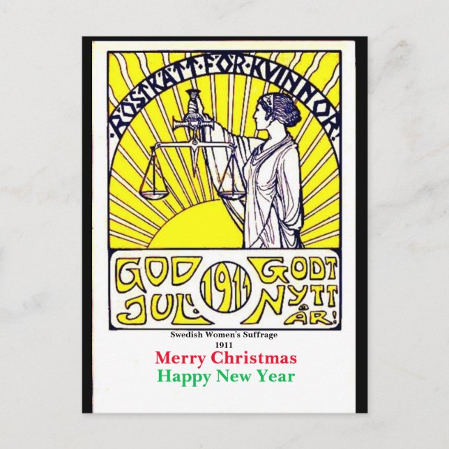 Vintage Swedish Suffrage Christmas Postcard copy (Front)