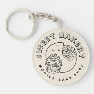 Vintage Sweet Bakery Logo Keychain