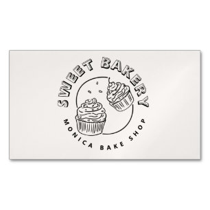 Vintage Sweet Bakery Logo Magnetic Business Card