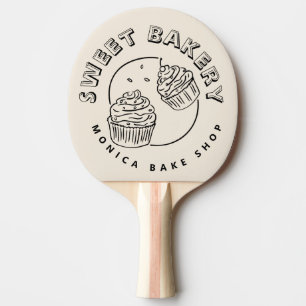 Vintage Sweet Bakery Logo Ping Pong Paddle