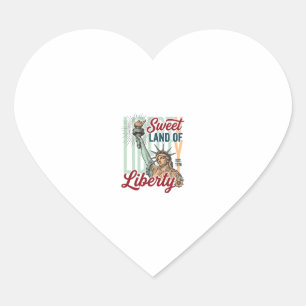 Vintage Sweet Land of Liberty Patriotic Shirt Desi Heart Sticker