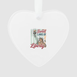 Vintage Sweet Land of Liberty Patriotic Shirt Desi Ornament