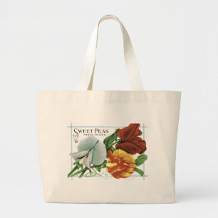 Vintage Sweet Peas Seed Packet Tote Bag