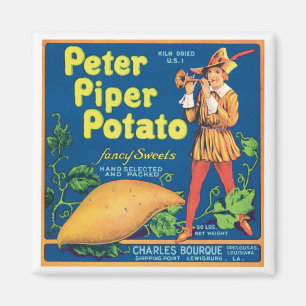 Vintage Sweet Potato Food Product Label Magnet