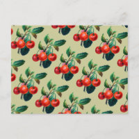 Vintage Sweet Red Cherries Fruit Wallpaper Pattern