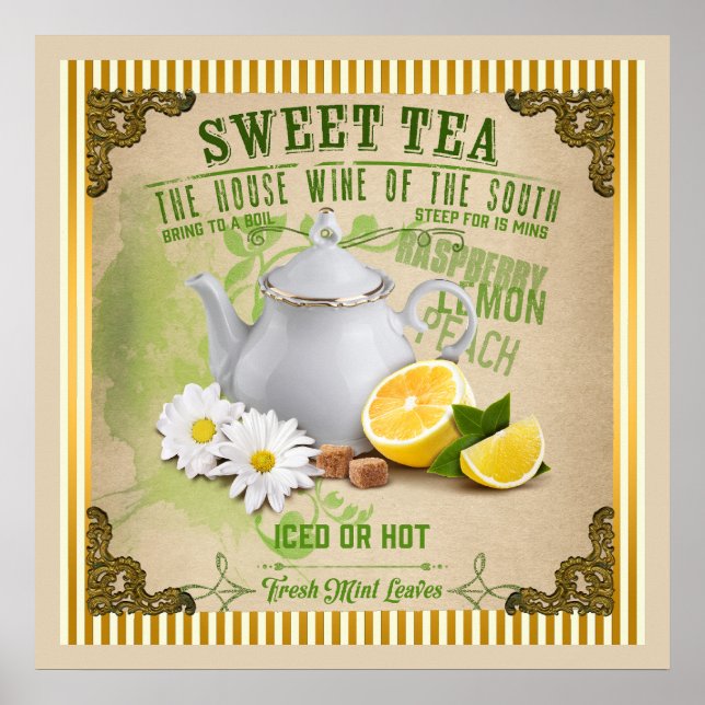 Vintage Sweet Tea Poster (Front)