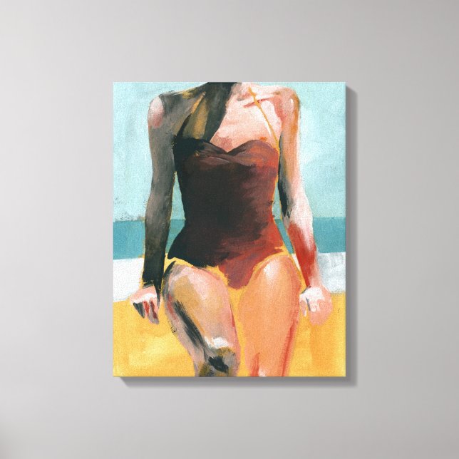 Vintage Swim - Red Swimsuit Canvas Print (Front)