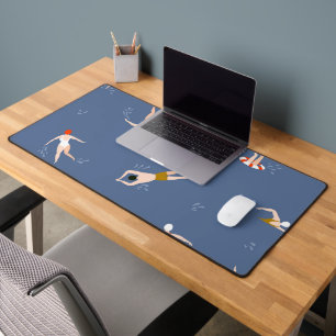 Vintage Swimmers Pattern Desk Mat