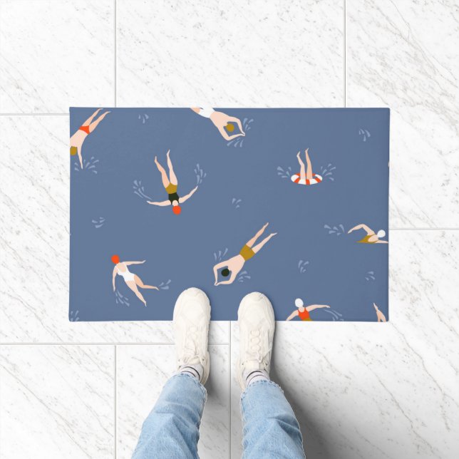 Vintage Swimmers Pattern Doormat (Indoor)