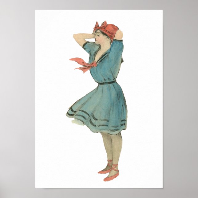 Vintage Swimsuit Girl Poster (Front)