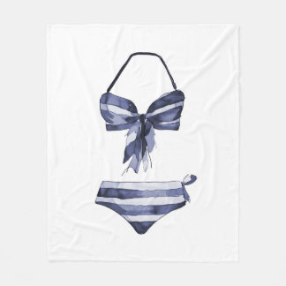 Vintage Swimsuit Striped Bikini Blanket