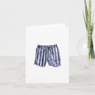Vintage Swimsuit Swim Trunks Blank Greeting Card