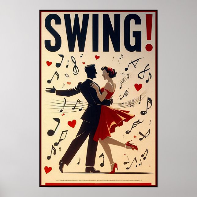 Vintage Swing Dance Night Poster (Front)