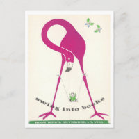 Vintage "Swing Into Books" Book Week Poster