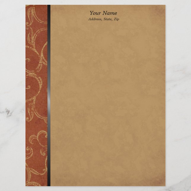 Vintage Swirl-Orange Letterhead (Front)