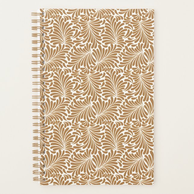 Vintage Swirling Leaf Patterns on White Back Planner (Front)