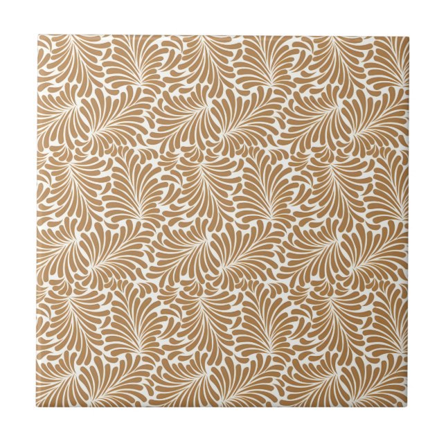 Vintage Swirling Leaf Patterns on White Back Tile (Front)