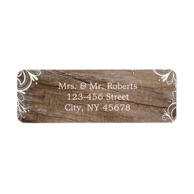 vintage swirls barn wood  lace country wedding (Front)