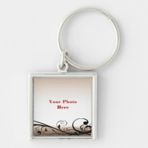 Vintage Swirls Photo Frame Keychain