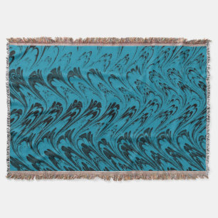 Vintage Swirls Turquoise Peacock Teal Afghan Throw Blanket