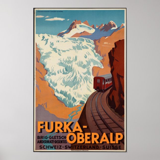 Vintage Swiss Railroad Travel Poster (Front)