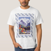 Vintage Swiss Railway Poster Interlaken