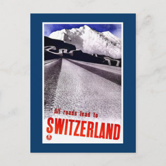 "Vintage Swiss Travel Poster" Postcard