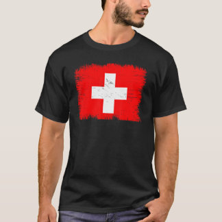 Vintage Switzerland Flag Swiss Independence Day T-Shirt